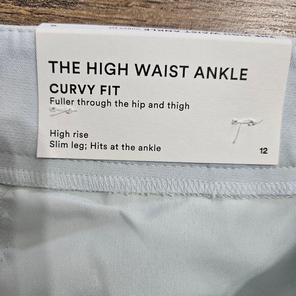 New Ann Taylor The High Waist Ankle Pastel Blue Pants Curvy Fit 12 Slim Leg - Picture 5 of 13
